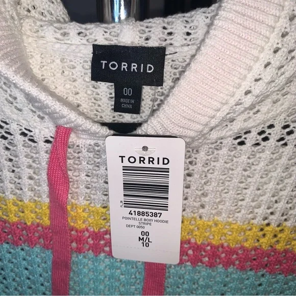 NWT Torrid Pointelle Boxy Hoodie - Picture 2 of 7